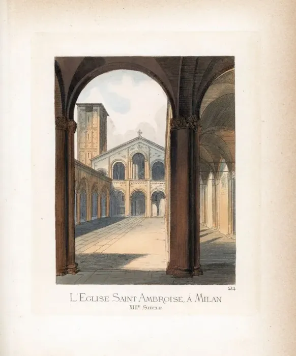 Framed Print : Courtyard of the Basilica of Sant Ambrogio Framed Print : Courtyard of the Basilica of Sant Ambrogio