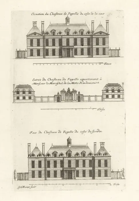 Framed Print : Courtyard, entrance and garden facade to the Chateau du Fayel Framed Print : Courtyard, entrance and garden facade to the Chateau du Fayel