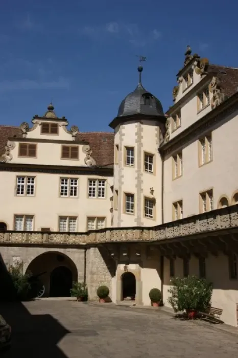 Framed Print : Courtyard, Langenburg Castle, Baden Wurttemberg, Germany Framed Print : Courtyard, Langenburg Castle, Baden Wurttemberg, Germany