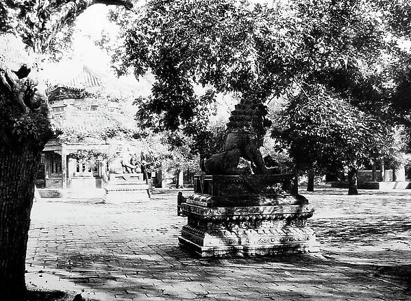 Courtyard, Llama Temple, Beijing, China, early 1900s