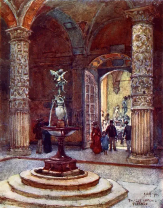 Framed Print : The Courtyard of the Palazzo Vecchio - Verrocchios Fountain Framed Print : The Courtyard of the Palazzo Vecchio - Verrocchios Fountain