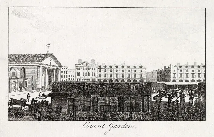 Framed Print : Covent Garden, London. Date: circa 1750 Framed Print : Covent Garden, London. Date: circa 1750