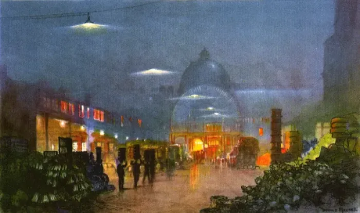 Framed Print : Covent Garden at night, 1926 Framed Print : Covent Garden at night, 1926