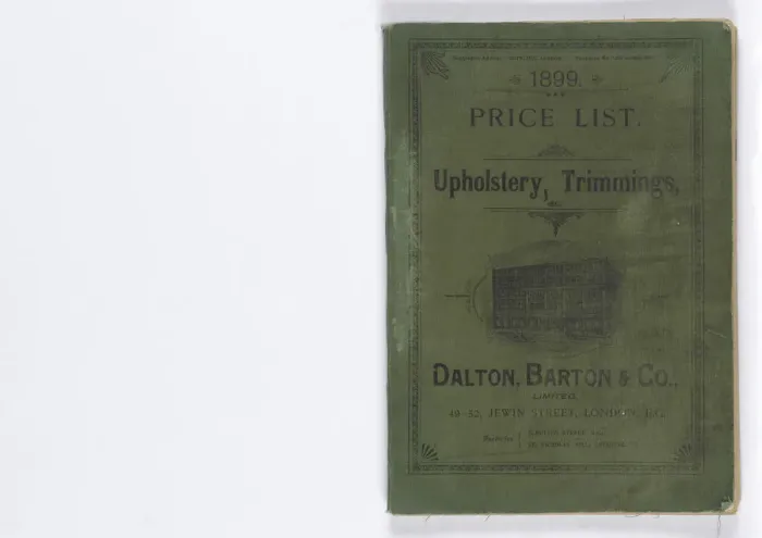 Framed Print : Front cover of 1899 Price List, Upholstery, Trimmings &c Framed Print : Front cover of 1899 Price List, Upholstery, Trimmings &c