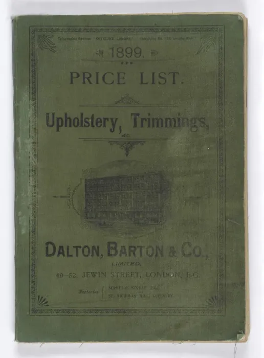 Framed Print : Front cover of 1899 Price List, Upholstery, Trimmings &c Framed Print : Front cover of 1899 Price List, Upholstery, Trimmings &c