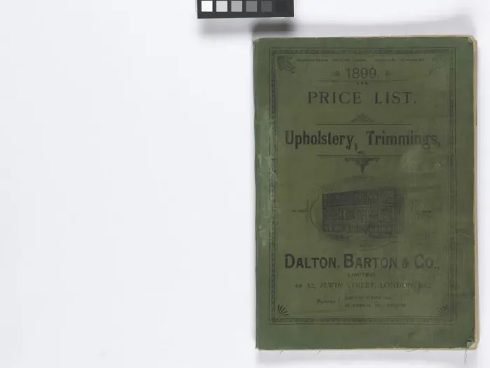 Framed Print : Front cover of 1899 Price List, Upholstery, Trimmings &c Framed Print : Front cover of 1899 Price List, Upholstery, Trimmings &c
