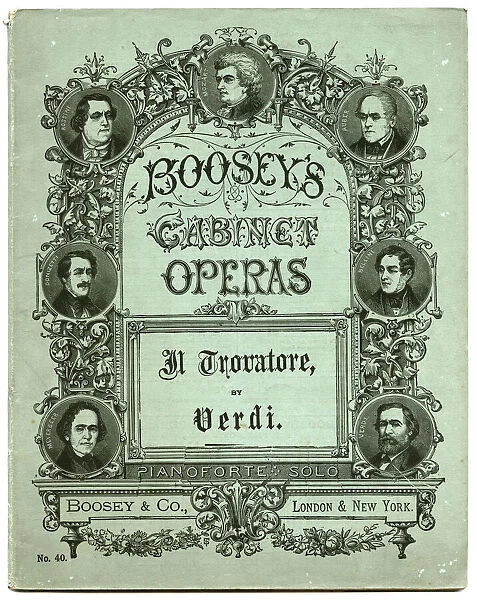 Front cover, Booseys Cabinet Operas, Il Trovatore, Verdi
