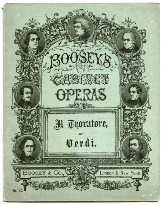 Framed Print : Front cover, Booseys Cabinet Operas, Il Trovatore, Verdi Framed Print : Front cover, Booseys Cabinet Operas, Il Trovatore, Verdi