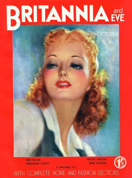 Framed Print : Front cover of Britannia and Eve magazine, October 1943. Date: 1943 Framed Print : Front cover of Britannia and Eve magazine, October 1943. Date: 1943