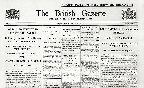 Front cover, The British Gazette, General Strike, 1926
