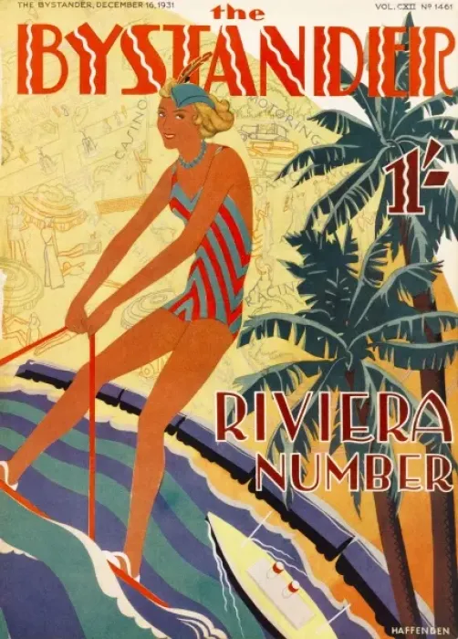 Framed Print : Front cover from the Bystander -Riviera number Framed Print : Front cover from the Bystander -Riviera number