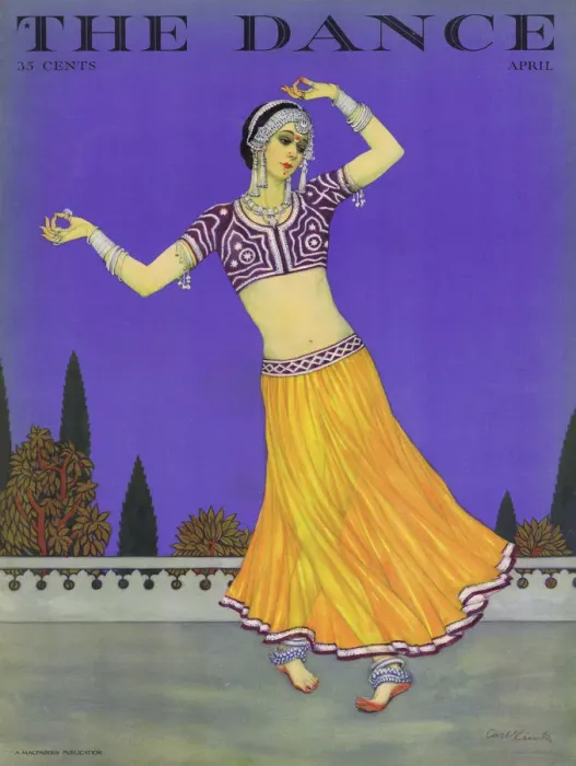 Framed Print : Cover of Dance Magazine, April 1927 featuring Madame Laurka in an Indian Nautch dance Framed Print : Cover of Dance Magazine, April 1927 featuring Madame Laurka in an Indian Nautch dance