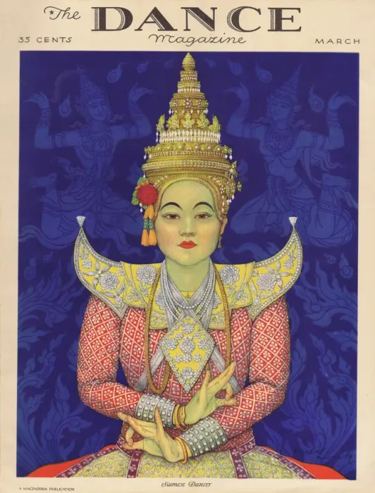 Framed Print : Cover of Dance Magazine, March 1926 featuring a Siamese dancer Date: 1926 Framed Print : Cover of Dance Magazine, March 1926 featuring a Siamese dancer Date: 1926