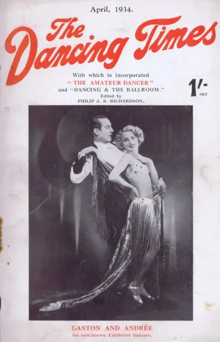 Framed Print : Cover of Dancing Times, April 1934 featuring the dancers Framed Print : Cover of Dancing Times, April 1934 featuring the dancers