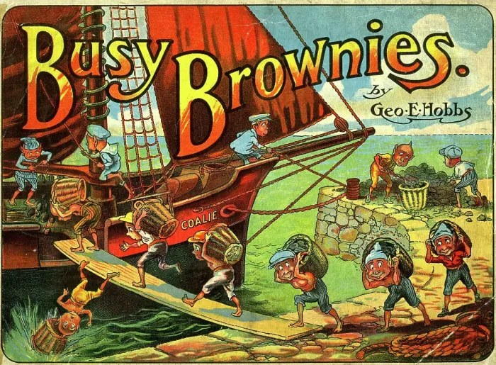 Framed Print : Cover design, Busy Brownies by George E Hobbs Framed Print : Cover design, Busy Brownies by George E Hobbs