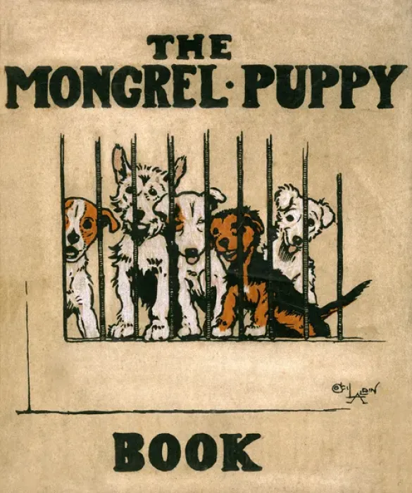 Framed Print : Cover design by Cecil Aldin, The Mongrel Puppy Book