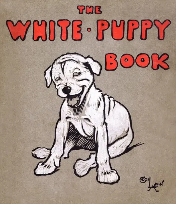 Framed Print : Cover design by Cecil Aldin, The White Puppy Book Framed Print : Cover design by Cecil Aldin, The White Puppy Book