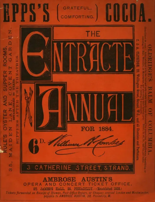 Framed Print : Cover design, The Entr acte Annual for 1884 Framed Print : Cover design, The Entr acte Annual for 1884