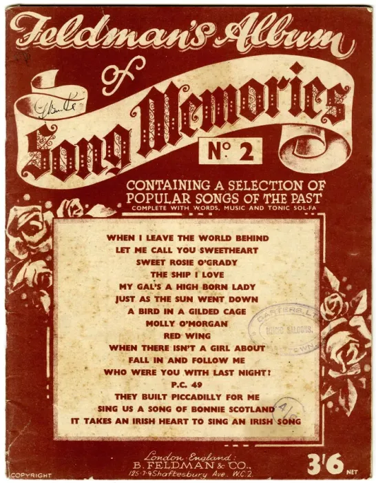Framed Print : Cover design, Feldmans Album of Song Memories No. 2 Framed Print : Cover design, Feldmans Album of Song Memories No. 2