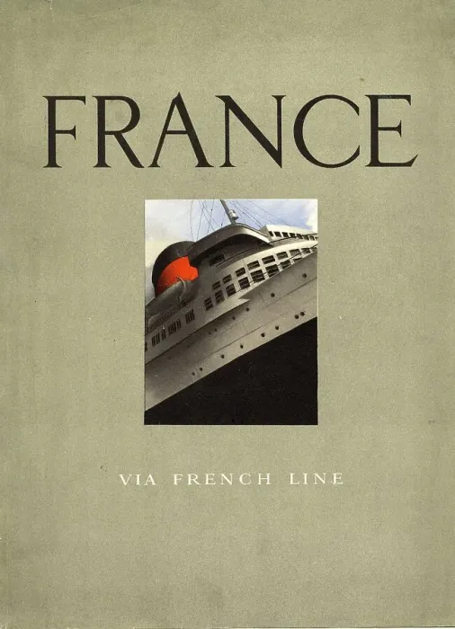 Framed Print : Cover design, France via French Line brochure Framed Print : Cover design, France via French Line brochure