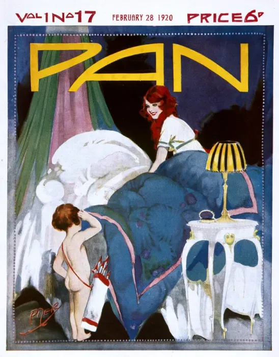 Framed Print : Cover design, Girl and Cupid by Herbert Pizer Framed Print : Cover design, Girl and Cupid by Herbert Pizer