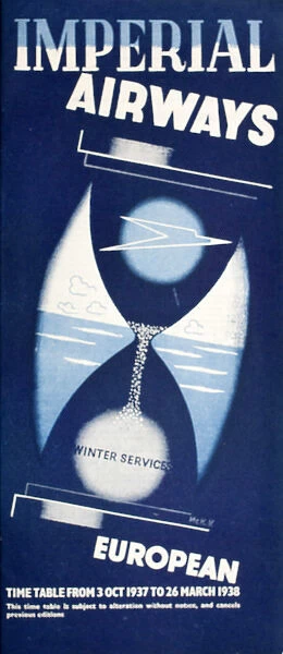 Cover design, Imperial Airways timetable, 1937-1938