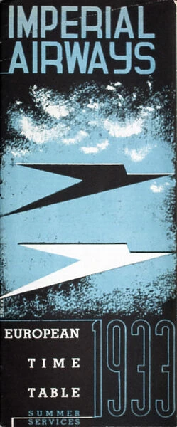 Cover design, Imperial Airways timetable, 1933