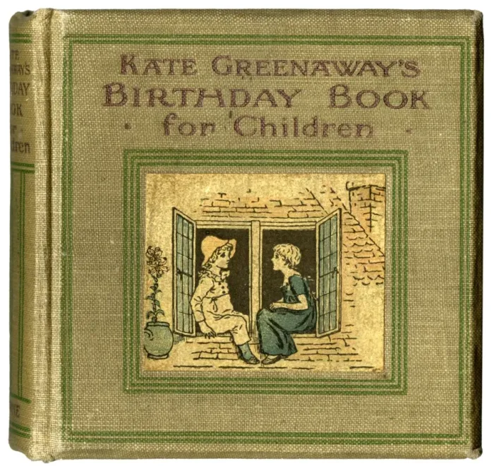 Framed Print : Cover design, Kate Greenaways Birthday Book for Children Framed Print : Cover design, Kate Greenaways Birthday Book for Children