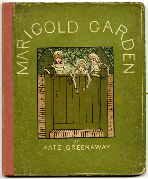 Framed Print : Cover design, Marigold Garden by Kate Greenaway Framed Print : Cover design, Marigold Garden by Kate Greenaway