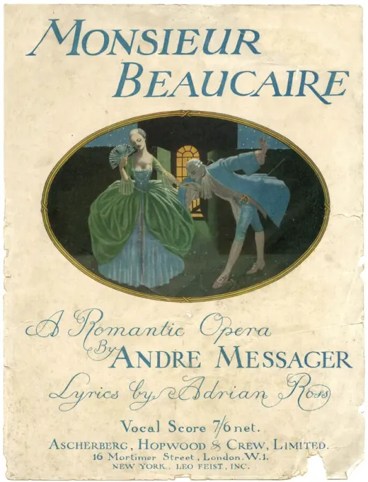 Framed Print : Cover design, Monsieur Beaucaire, opera by Andre Messager Framed Print : Cover design, Monsieur Beaucaire, opera by Andre Messager