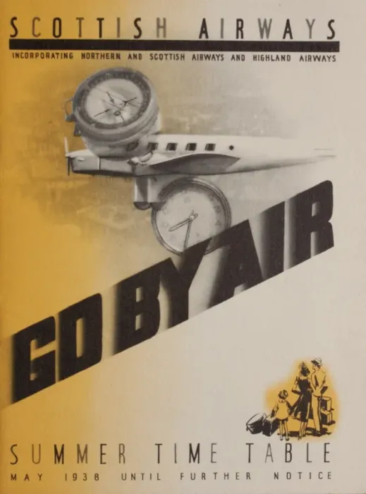 Framed Print : Cover design, Scottish Airways summer timetable 1938 Framed Print : Cover design, Scottish Airways summer timetable 1938