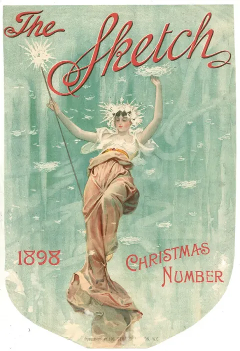 Framed Print : Cover design, The Sketch magazine, Christmas 1898 Framed Print : Cover design, The Sketch magazine, Christmas 1898