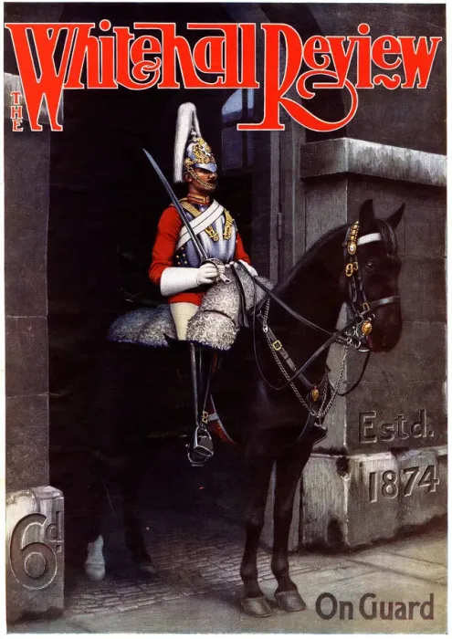 Framed Print : Cover design, The Whitehall Review, January 1911 Framed Print : Cover design, The Whitehall Review, January 1911