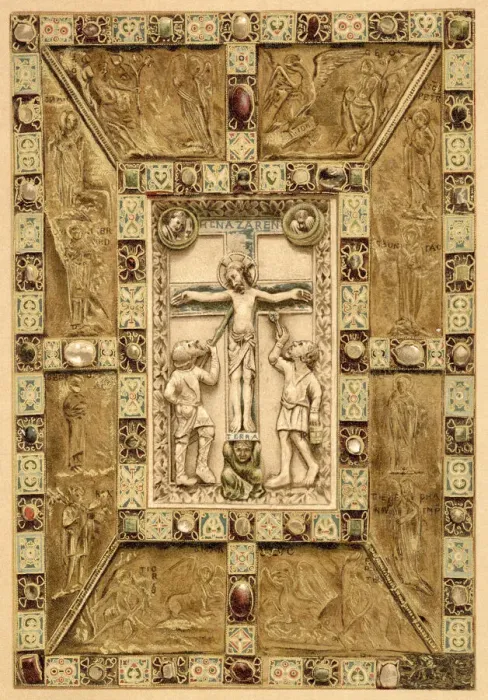 Framed Print : Cover of the Echternach Bible Date: 10th century Framed Print : Cover of the Echternach Bible Date: 10th century