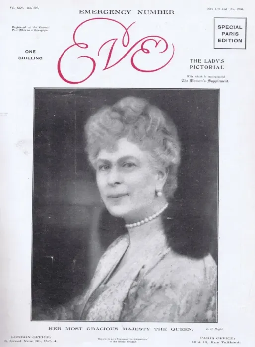 Framed Print : Front cover to Eve Magazine 12 May 1926 featuring Queen Mary Framed Print : Front cover to Eve Magazine 12 May 1926 featuring Queen Mary