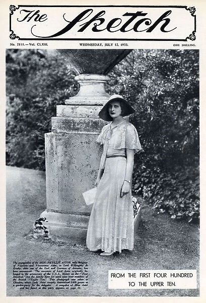 Front cover, Hon Phyllis Astor on her engagement