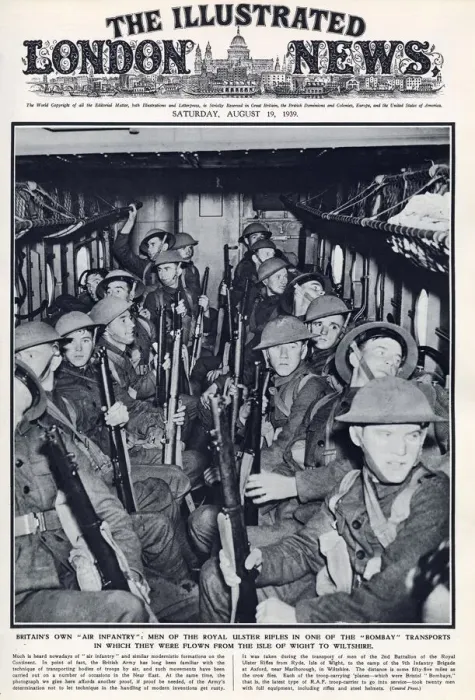 Framed Print : Cover of ILN 19 August 1939 - Troops in air transport Framed Print : Cover of ILN 19 August 1939 - Troops in air transport