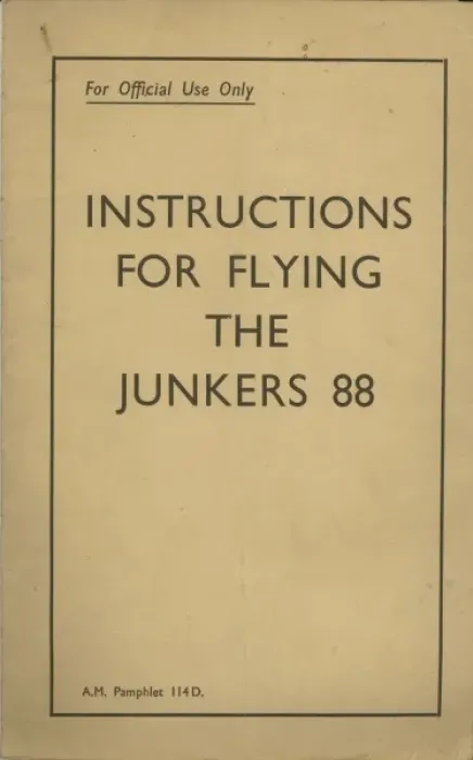 Framed Print : Front cover of Instructions for flying the Junkers 88 Framed Print : Front cover of Instructions for flying the Junkers 88