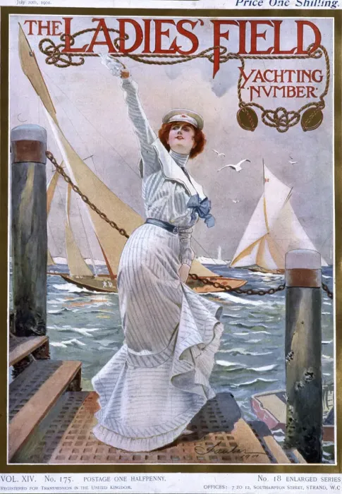 Framed Print : Front cover, The Ladies Field, Yachting Number 1901 Framed Print : Front cover, The Ladies Field, Yachting Number 1901