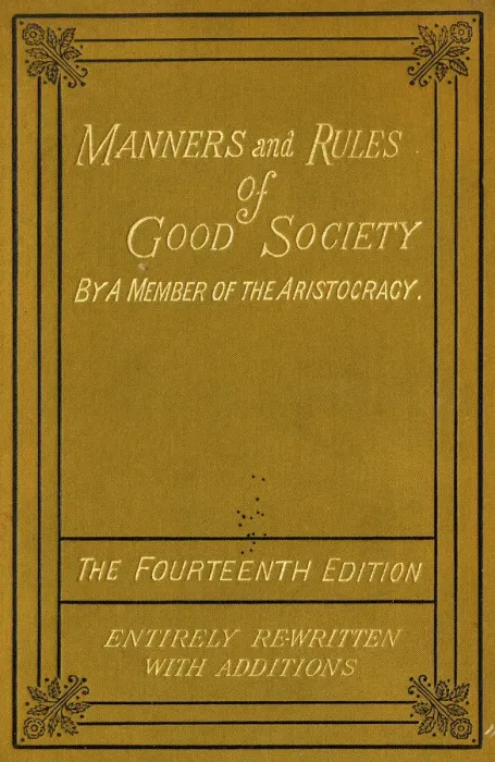 Framed Print : Front cover of Manners and Rules of Good Society Framed Print : Front cover of Manners and Rules of Good Society