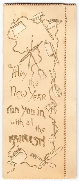 Framed Print : Front cover of a New Year card Framed Print : Front cover of a New Year card