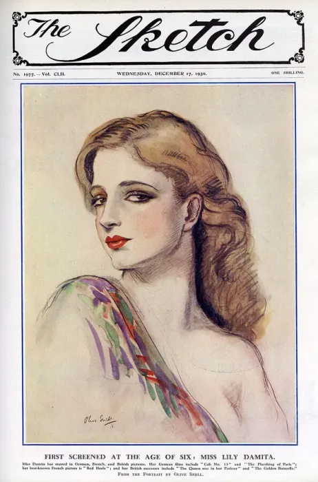 Framed Print : Front cover, portrait of Lily (Lili) Damita, actress