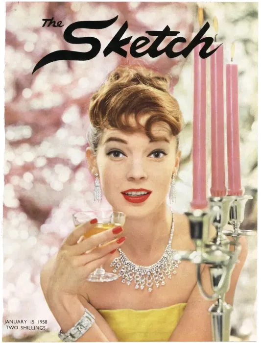 Framed Print : Cover of The Sketch featuring model wearing Cartier jewels Framed Print : Cover of The Sketch featuring model wearing Cartier jewels