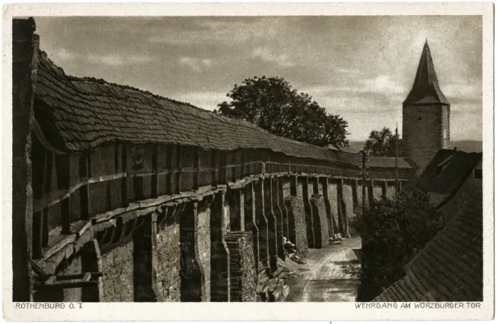 Framed Print : Covered wall circling the old town, Rothenburg, Germany Framed Print : Covered wall circling the old town, Rothenburg, Germany