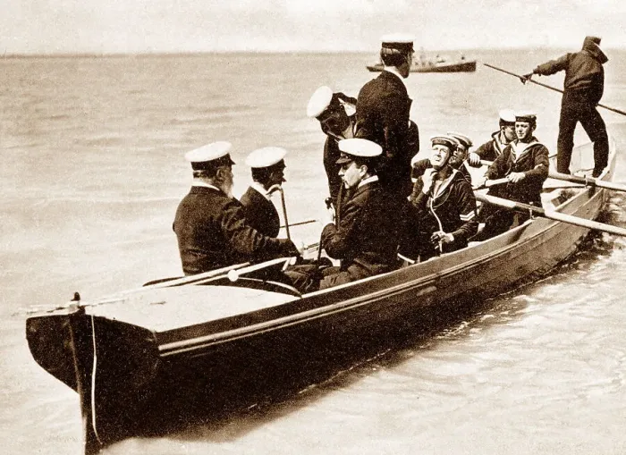 Framed Print : Cowes Week King Edward VII Isle of Wight early 1900s Framed Print : Cowes Week King Edward VII Isle of Wight early 1900s