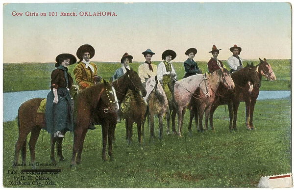 Cowgirls on horseback, 101 Ranch, Oklahoma, USA