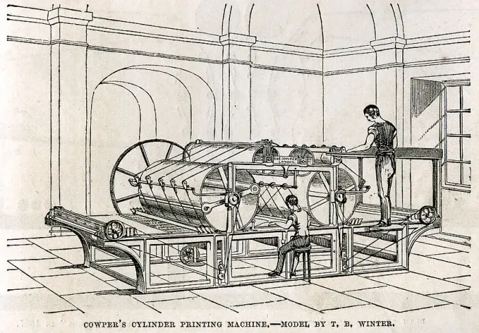 Framed Print : Cowpers Cylinder Printing Machine Framed Print : Cowpers Cylinder Printing Machine