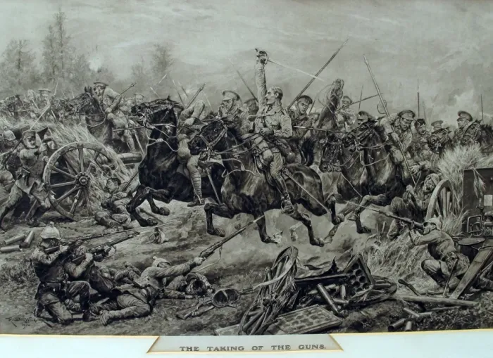 Framed Print : Cpt Francis Grenfell VC (9th Lancers) - Retrieving the guns Framed Print : Cpt Francis Grenfell VC (9th Lancers) - Retrieving the guns