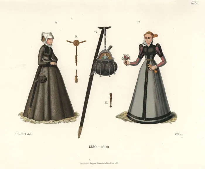 Framed Print : Craftswoman from Nuremberg and woman Framed Print : Craftswoman from Nuremberg and woman