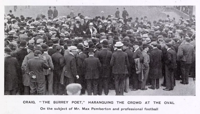 Framed Print : Craig, The Surrey Poet, haranguing the crowd at the Oval cricket ground on the subject of Framed Print : Craig, The Surrey Poet, haranguing the crowd at the Oval cricket ground on the subject of